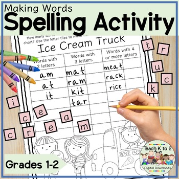 Preview of Making Words Spelling Word Building Summer Activity First or Second Grade