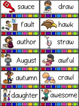 Spelling All Year {Week 33 - au/aw Words} by Natalie's Nook | TPT