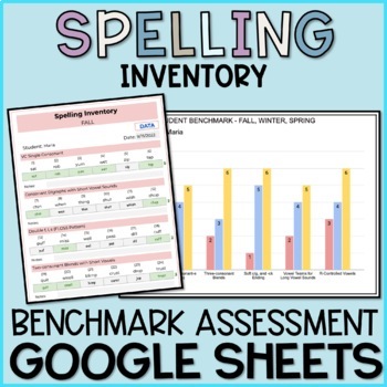 Preview of Spelling Assessment Digital Benchmark Assessment in Google Sheets™