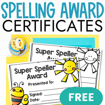 Preview of Spelling Award Certificate