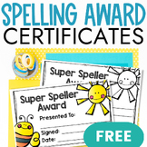 Spelling Award Certificate
