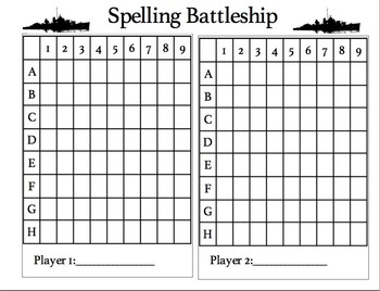 Spelling Battleship Game board by Lindsey Embrey | TpT