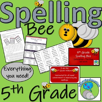 Preview of Spelling Bee - 5th Grade - All you need to set up and run Spelling Bee