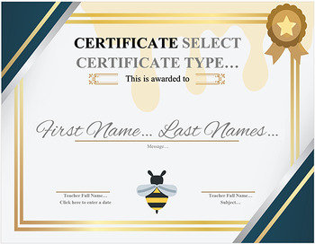 Preview of Spelling Bee Automatic Certificate 1