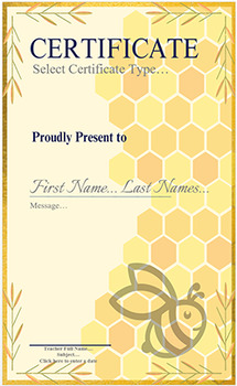 Preview of Spelling Bee Automatic Certificate 3