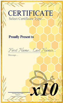 Preview of Spelling Bee Automatic Certificate 3 Plus x10