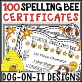 Spelling Bee Award Certificates Editable