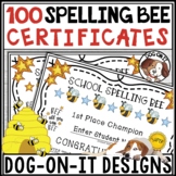 Spelling Bee Award Certificates Editable