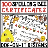 Spelling Bee Award Certificates Editable