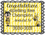Spelling Bee Certificate (2020-2021)