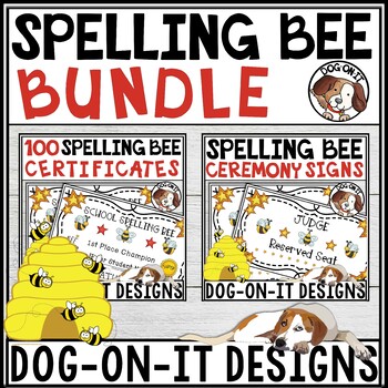 Preview of Spelling Bee Certificates Awards Signs Seat Numbers Invitations Bundle