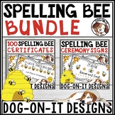 Spelling Bee Certificates Awards Signs Seats Numbers Bundle