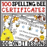 Spelling Bee Certificates Editable Teacher Signature Parti