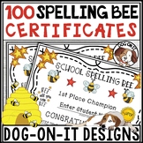 Spelling Bee Certificates Editable