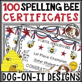 Spelling Bee Certificates Editable Teacher Signature