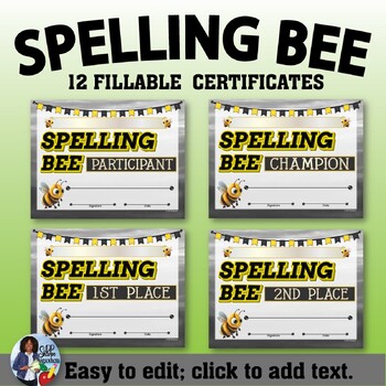 Preview of Spelling Bee Certificates