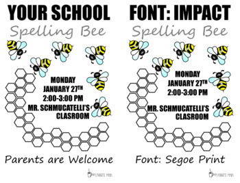 Preview of Spelling Bee Flyer-Editable