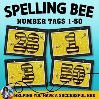 Preview of Spelling Bee Number Tags