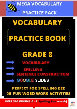 Preview of Spelling Bee Vocabulary Practice Book - Grade 8 Printable and Google Slides