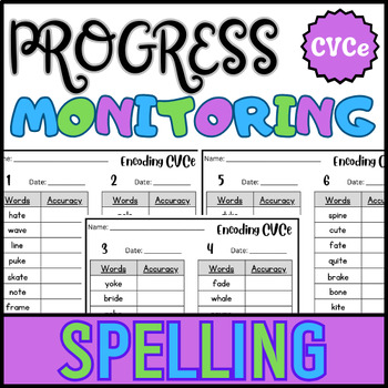 Preview of Spelling CVCe or Silent E Words Progress Monitoring Assessment for IEP Goals