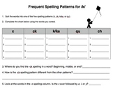 Spelling Center Work - Sounds of /k/