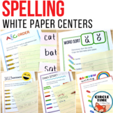 Low Prep Spelling Activities, White Paper Centers for Diff