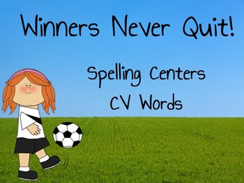 Preview of Journeys Winners Never Quit Flipchart Spelling Centers Syllables CV Words