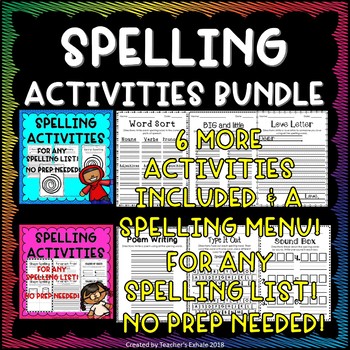 Preview of Spelling Activities Bundle 2 - Any Spelling List!