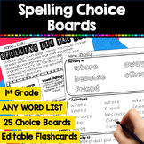 Spelling Choice Board Activities for ANY Word List | 1st Grade