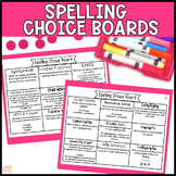 Spelling Choice Boards - Activities for Any Word List