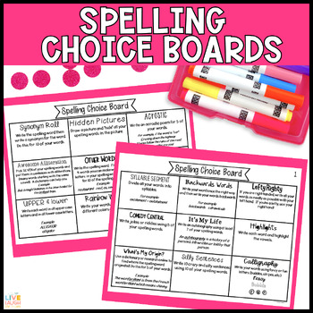 Preview of Spelling Choice Boards - Activities for Any Word List