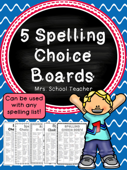 Preview of Spelling Choice Boards