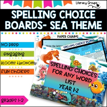 Preview of Spelling Choice Grades 1-2 - Ocean Theme