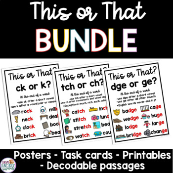 Preview of Spelling Rules: ck or k, tch or ch, dge or ge BUNDLE