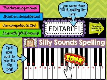Preview of Spelling Computer Center - Silly Sounds Spelling