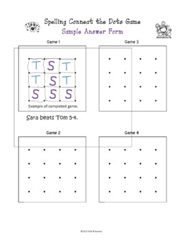 Spelling Connect The Dots Printable Game Partner Activity By Trail 4 Success