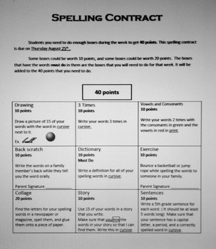 Preview of Spelling Contracts (10 weeks)