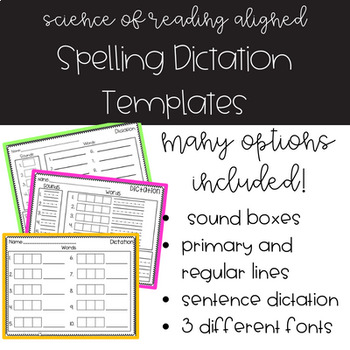 Preview of Spelling Dictation Template / Science of Reading Aligned / Spelling Test