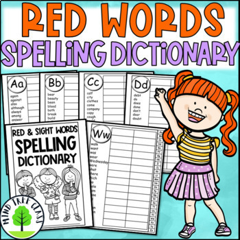 Preview of Spelling Dictionary | Personal Sight Word Book | Orton-Gillingham Red Words