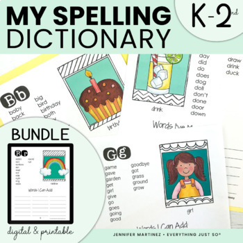 Preview of Personal Spelling Dictionary - High Frequency Words List for K 1st 2nd BUNDLE