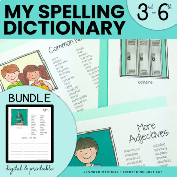 Preview of Printable & Digital Spelling Dictionary - 3rd 4th 5th 6th High Frequency Words