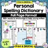 Spelling Dictionary for Younger Students Full Page Print &