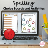 Spelling Digital Choice Boards With Spelling and Word Work
