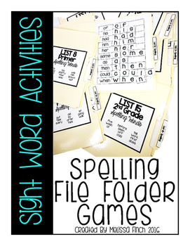 Preview of Spelling File Folders Sight Word Activities- For Special Education