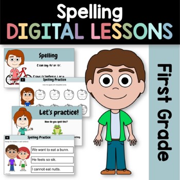 Preview of Spelling First Grade Interactive Google Slides | Spelling Activities