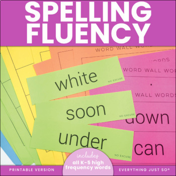 Preview of Spelling Word Practice - Flash Cards Assessment Tracker for High Frequency Words