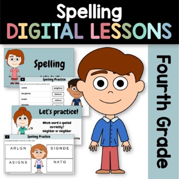 Preview of Spelling Fourth Grade Interactive Google Slides | Spelling Activities