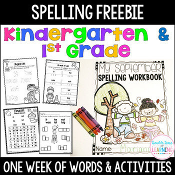 Preview of Spelling Freebie: Words and activities for Kindergarten and First Grade