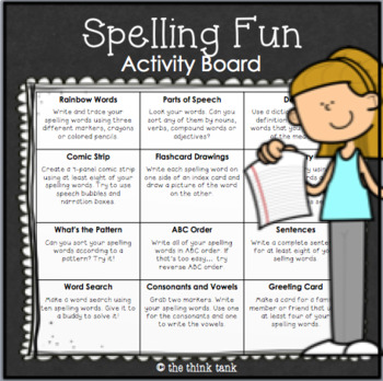 Preview of Spelling Fun Activity Board