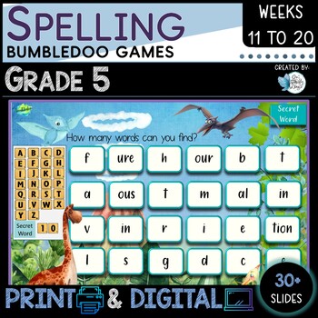 Preview of Spelling Games  Grade 5 Weeks 11 to 20 